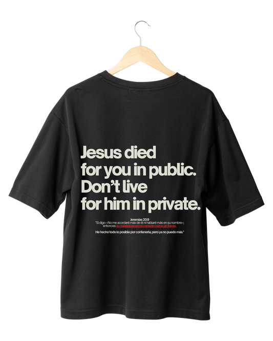 Camiseta Oversize - Jesus died 4U (Entrega Inmediata)